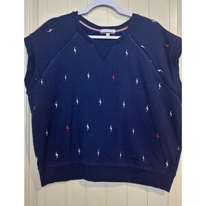 P.J. Salvage Womens Lighting Bolts Cap Sleeve Top Shirt Lounge Comfort Sz XL